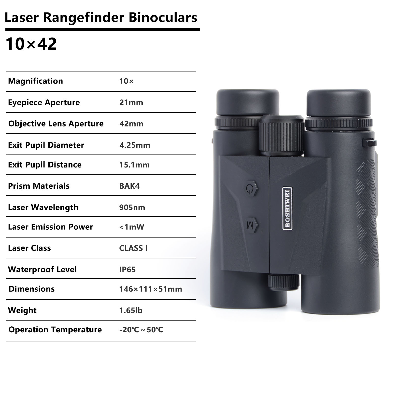 BOSHIWEI 10x42 Laser Rangefind - đánh giá và giá Rangefinder Laser Hunting