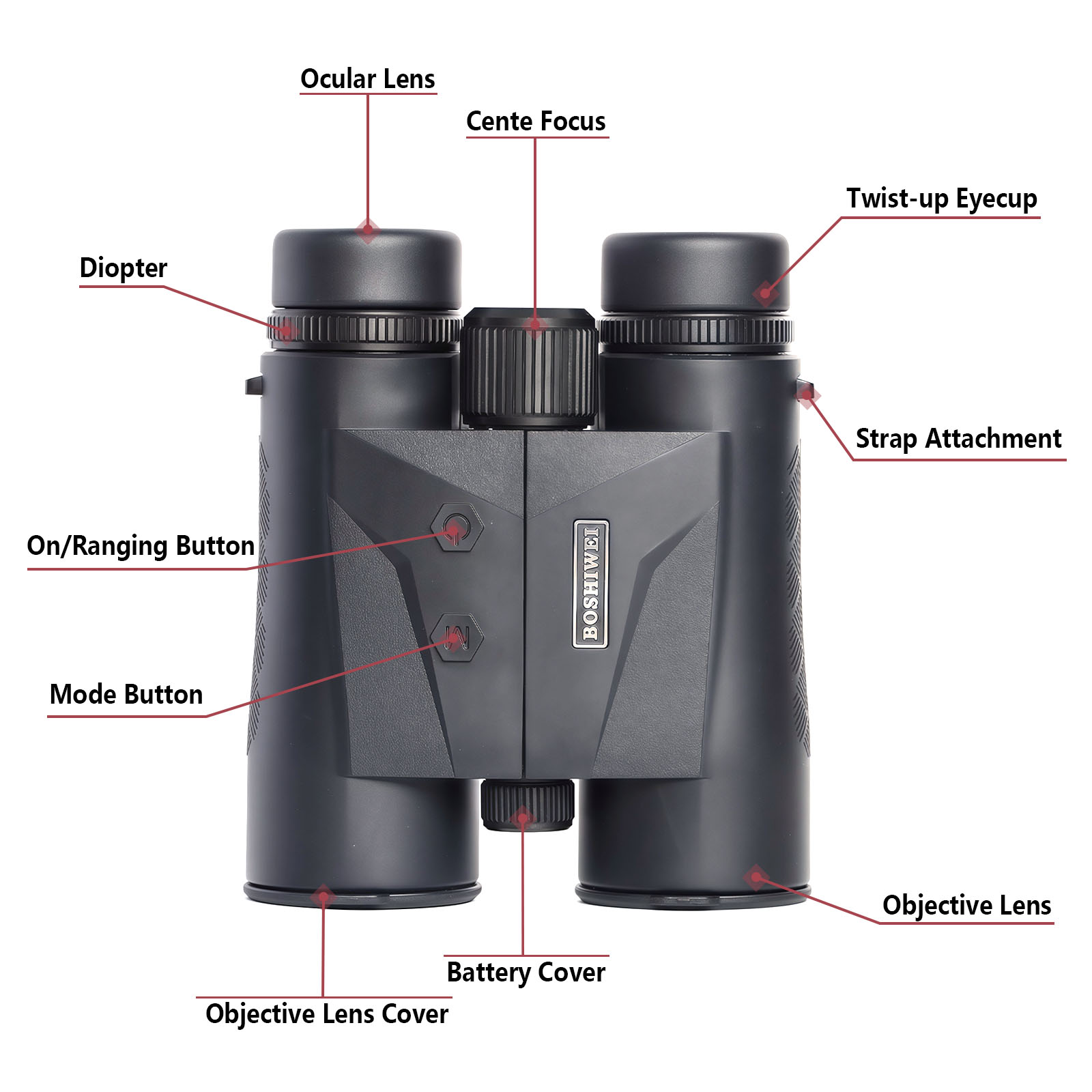 BOSHIWEI 10x42 Laser Rangefind - đánh giá và giá Rangefinder Laser Hunting