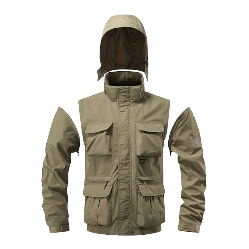 Detachable sleeve windproof ho - đánh giá và giá Safari Outdoor Hunting Jackets